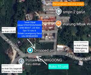 TANAH KOMERSIL DEPAN POLSEK LEUWIGOONG GARUT lokasi di Garut Kab., tersedia melalui melalui situs Olx