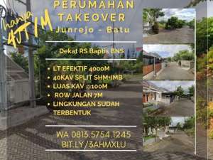 Tanah takeover trunojoyoatas batu Lt4000 SHM dekat DPRD BNS RS Baptis lokasi di Batu Kota, tersedia melalui melalui situs Olx