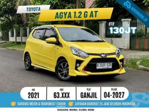 Jual bekas Toyota Agya 1.2 G AT 20202021 Full Record Ayla Brio Mirage,lokasi di Bekasi Kota