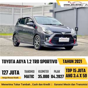 Jual bekas Toyota agya TRD AT 2021 KM 35 Ribu Pajak Panjang,lokasi di Jakarta Selatan