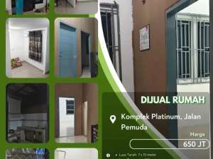 Dijual Rumah Pekanbaru Cluster Platinum Daerah Pemuda lokasi di Pekanbaru Kota, tersedia melalui melalui situs Olx