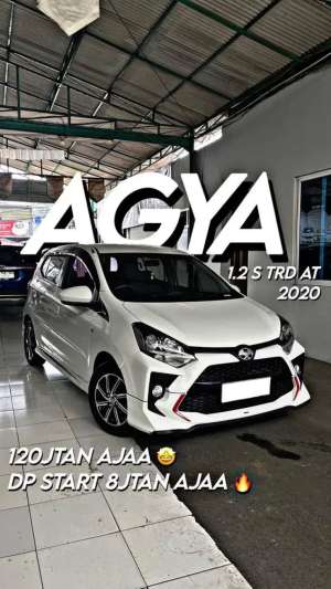 Jual bekas dp8jt Toyota Agya 1.2 G TRD S 2020 AT MATIC 2021 mt rs manual brio,lokasi di Bandung Kota