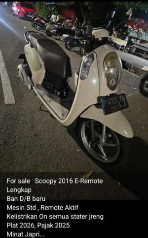 Jual bekas HONDA SCOOPY FI 2016,lokasi di Bekasi Kota