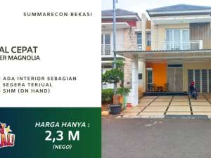 Jual Cepat Summarecon Bekasi Cluster Magnolia lokasi di Bekasi Kota, tersedia melalui melalui situs Olx