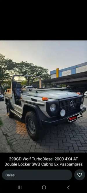Jual bekas Mercedes Benz G290gdt wolf 2000,lokasi di Jakarta Barat
