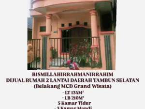 rumah 2 lantai lokasi di Bekasi Kota, tersedia melalui melalui situs Olx