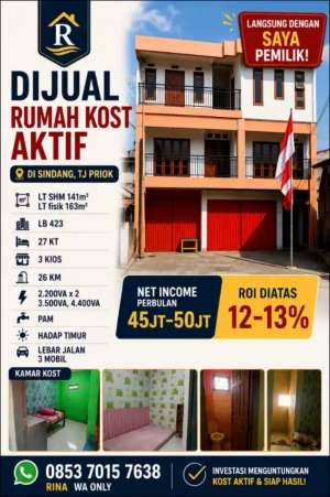Rumah Kost AktifSindang Tanjung PriokNet Income 45-50 JutaBulan lokasi di Jakarta Utara, tersedia melalui melalui situs Olx