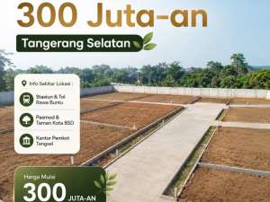 Tanah Kavling 300 Jutaan Dekat Pemkot Tangerang Selatan, Terima SHM Pecah lokasi di Tangerang Selatan Kota, tersedia melalui melalui situs Olx