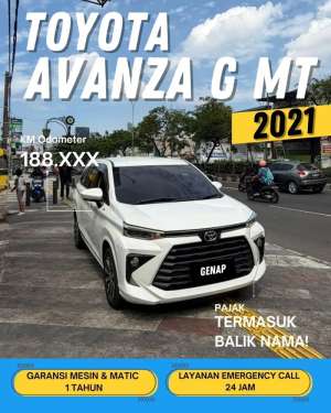 Jual bekas TOYOTA AVANZA 1.5 G MT MANUAL 2021 GENAP,lokasi di Depok Kota