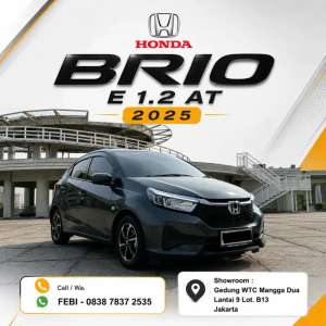 Jual bekas 2025 Honda Brio E 1.2 AT Matic Terawat KM LOW 11 RB,lokasi di Jakarta Selatan