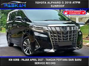 Jual bekas Km 60k GANJIL Bunga 5 PAJAK 2027 Alphard G atpm 2018 Alphard g 2018,lokasi di Jakarta Selatan