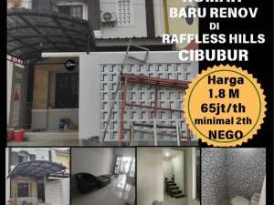 Rumah baru renov di Raffless Hills Cibubur lokasi di Jakarta Timur, tersedia melalui melalui situs Olx