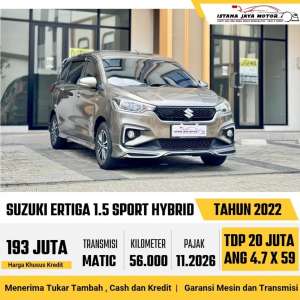 Jual bekas Suzuki Ertiga Sport Hybrid AT th 2022 istana jaya motor,lokasi di Jakarta Selatan