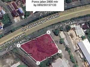 Tanah jl Ir Sutami Makassar 2806 MTR poros Jalan cocok Gudang dan ekspedisi lokasi di Makassar Kota, tersedia melalui melalui situs Olx