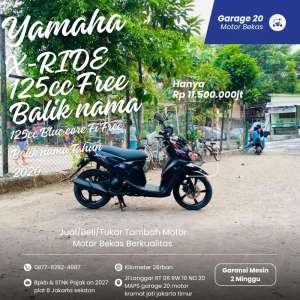 Jual bekas Yamaha X-Ride 125cc bluecore free BBN Tahun 2020,lokasi di Jakarta Pusat